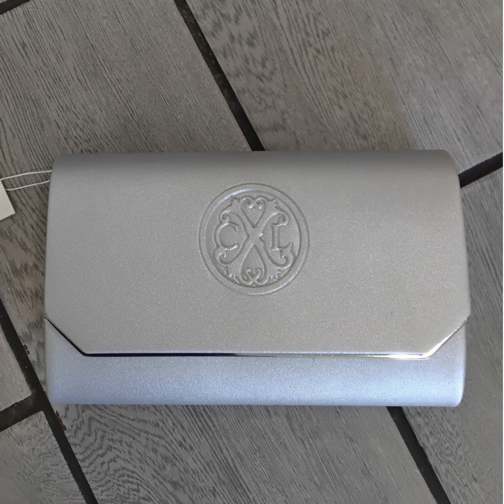 CXL by Christian Lacroix Madison Smooth Clutch Silver NWT